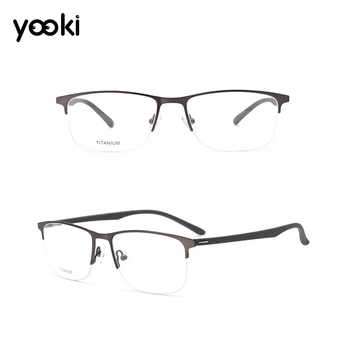 

Glasses Frame Men Ultralight Half Square Myopia Prescription Eyeglasses 2019 Hot Optical Frames Clear Lens Eyewear P9225