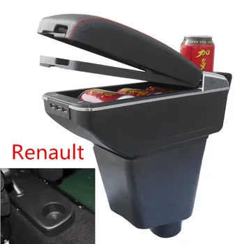 

For Renault Clio Captur Armrest box central Store content box with cup holder ashtray with USB interface