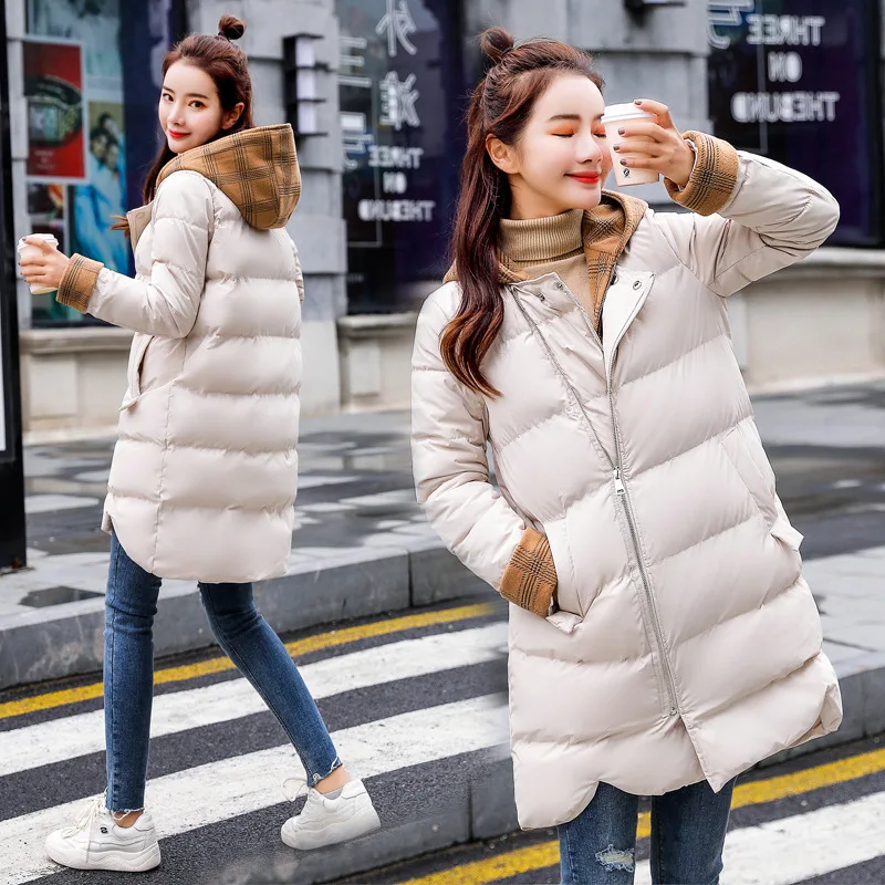 

Mock Two-Piece Hooded Cotton-padded Clothes Women's Mid-length Korean-style Winter Loose-Fit Students Cotton Coat Versitile Fash
