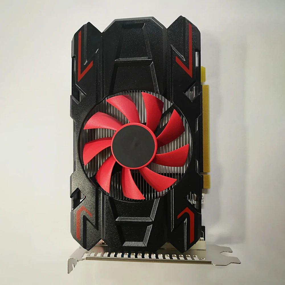 ATI7670 1GB DDR5 128Bit Computer Discrete Graphics Video Card with Red Cooling Fan Video Cards Accessories for Desktop Computer