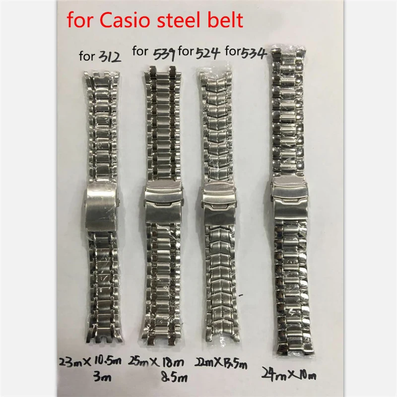 Accessories stainless steel strap men's for Casio ef-550 500 312 539 524 534 501 543 527 563 sports waterproof strap watch band