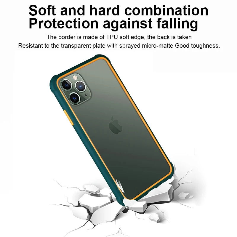 Для Apple iphone 11 Чехол Жесткий PC+ силиконовый прозрачный тонкий матовый защитный чехол на заднюю панель для iphone 11 Pro Max iphone 11