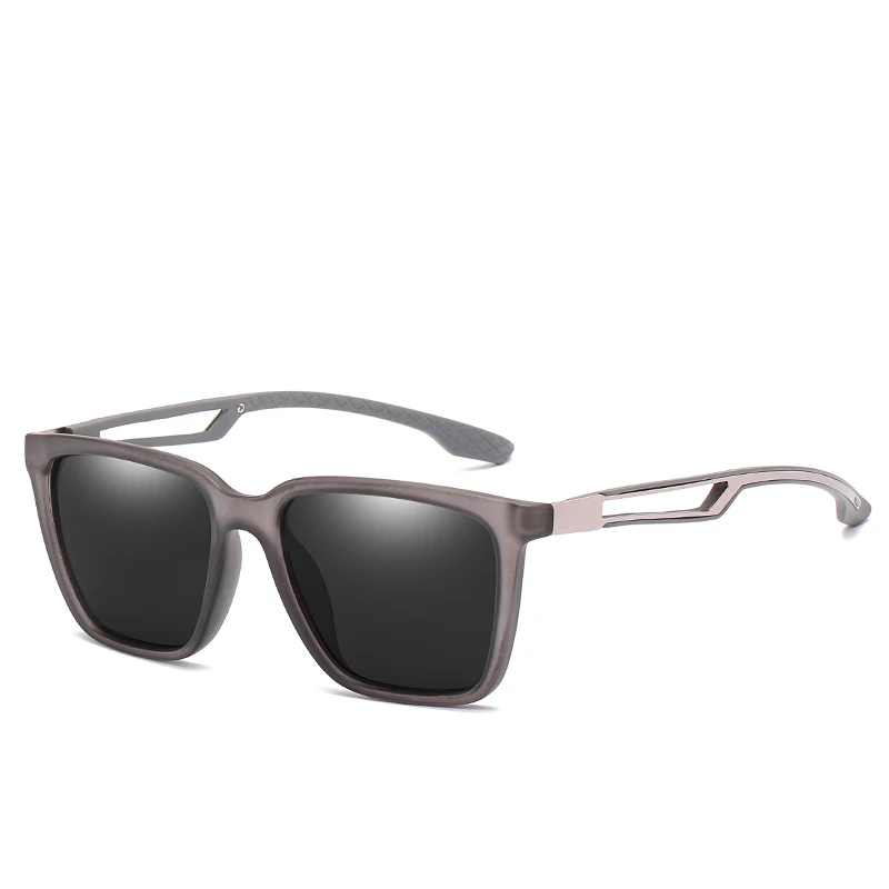 BLUEMOKY, поляризационные солнцезащитные очки для мужчин и женщин, Ретро стиль, квадратная оправа, солнцезащитные очки, фирменный дизайн, роскошные мужские солнцезащитные очки для вождения, очки - Цвет линз: Grey