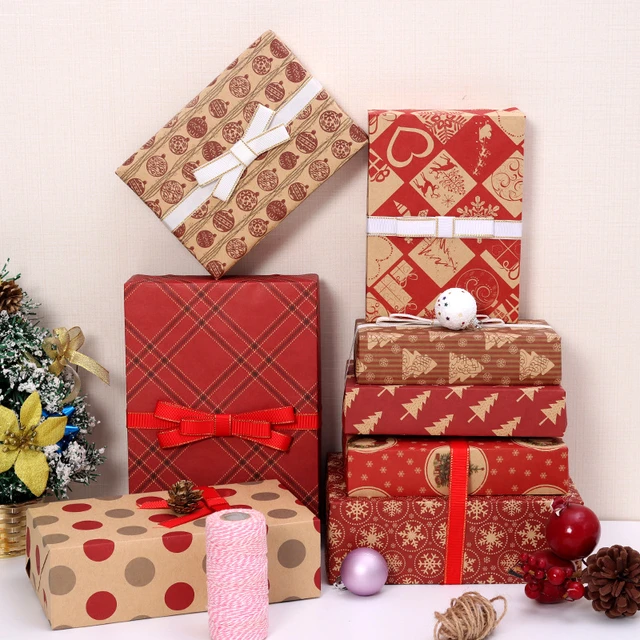 New Kraft Wrapping Paper Christmas Gift Paper Gift Paper Retro