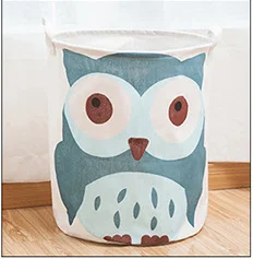 1pc Laundry Basket Folding Round Storage Fabric Bag Large Clothes Toy Holder Handle Bucket Organizer Large Capacity - Цвет: S-11