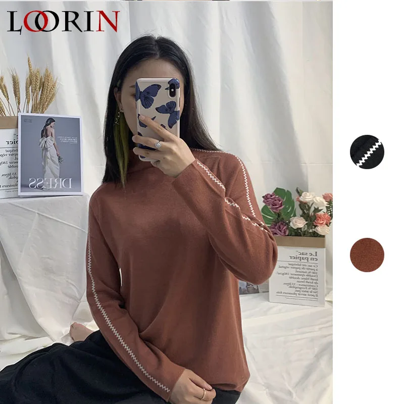 Lorin женский свитер 2020 осень зима Повседневный однотонный мягкий модный джемпер с