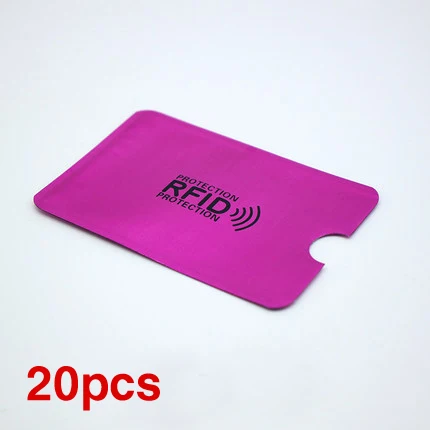 20 шт. Анти Rfid Блокировка ридер замок держатель для карт ID банковская карта крышка защита Алюминиевый металлический анти кража кредитный держатель для карт чехол - Цвет: 20 Rose red