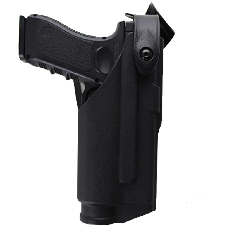 

Tactical Military Combat Gun Holster Fit for Glock 17 18 19 22 23 31 32 Belt Right Hand pistol Holster with tactical Light Case