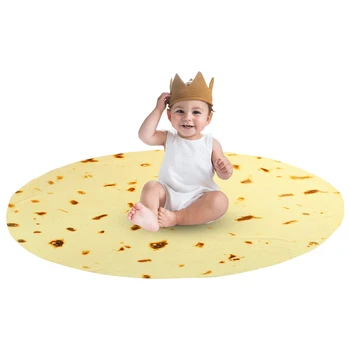 

Mexico Pie Blanket Bedroom Volume Cake Burritos Shape Blanket Cover Children Flannel Giant Pizza Blanket