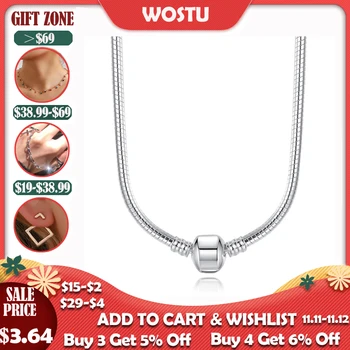 

[ADD TO CART WIN GIFT] WOSTU Hot Sale Snake Chains Necklaces Fit For Pendant Charm For Women Luxury Weddding Party Jewelry Gift