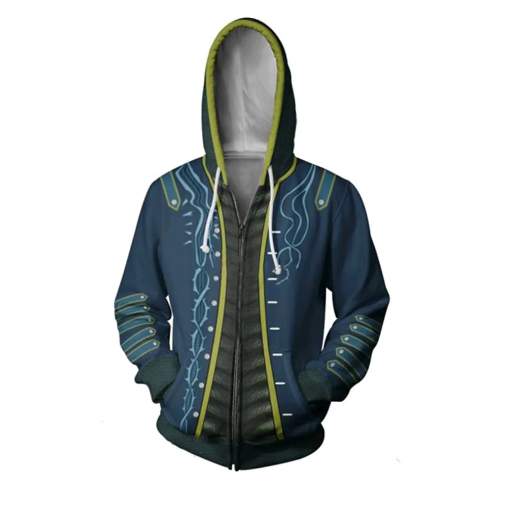 

Foreign Trade New Style Devil May Cry Series 3D Digital Printing Zipper Cardigan Hooded Sports Hoodie COS Japanese Man Game