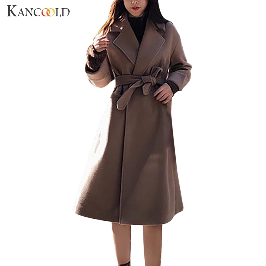 KANCOOLD женское корейское зимнее длинное пальто, верхняя одежда, пальто свободного размера плюс, кардиганы с длинным рукавом, манто Femme Hiver, элегантное