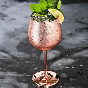

2PCS Creative 304 Stainless Steel Single Layer Goblet Red Wine Cocktail Glass Home Bar Tools 500ML