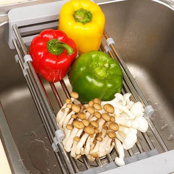 

Kitchen Drainer Dish Rack Sink drain Organizer Shelf Holder Foldable Storage Kitchen Supplies Fruit Vegetables Dish Drying Rack