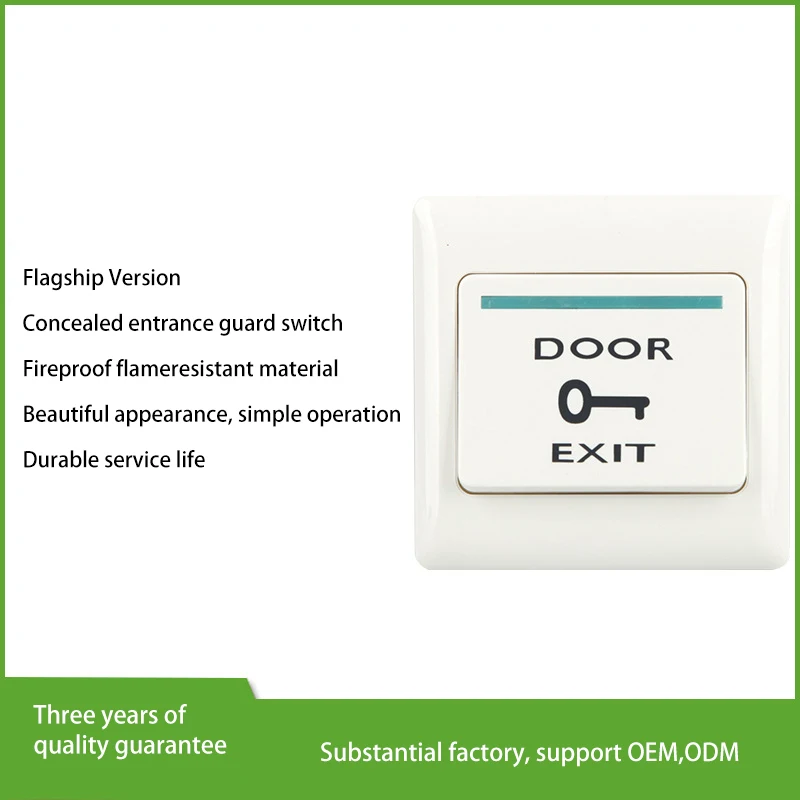 KPIOCCOK Door Exit Button Wireless Release Button Switch Access Control System Automatic Reset Type 86 Normally Open Door Button