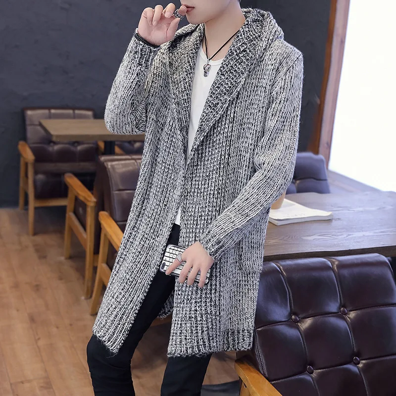 

Red Gray Solid Men Winter Cardigan Sweater Slim Thin Big Boys Sweaters 2019 Winter England Style V-neck Men Knit Wear