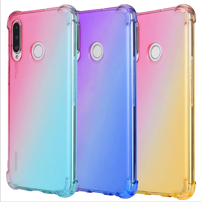 Прозрачный чехол с градиентом цвета для Huawei Nova 5 5i Pro 5T 5Z прозрачный мягкий 6 SE 5G 4 4e