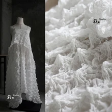 Шифоновая 3D текстура вогнутая выпуклая дизайнерская ткань для Пэчворк Базен riche getzner tissus telas por metros