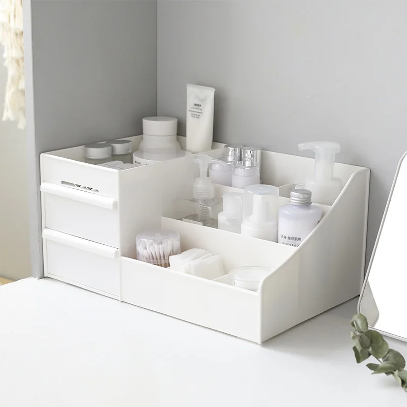 Drawer Makeup Box Cosmetics Organizer Container Bathroom Make Up Organizer Dekstop Office Jewelry Box Plastic Makeup Storage Box