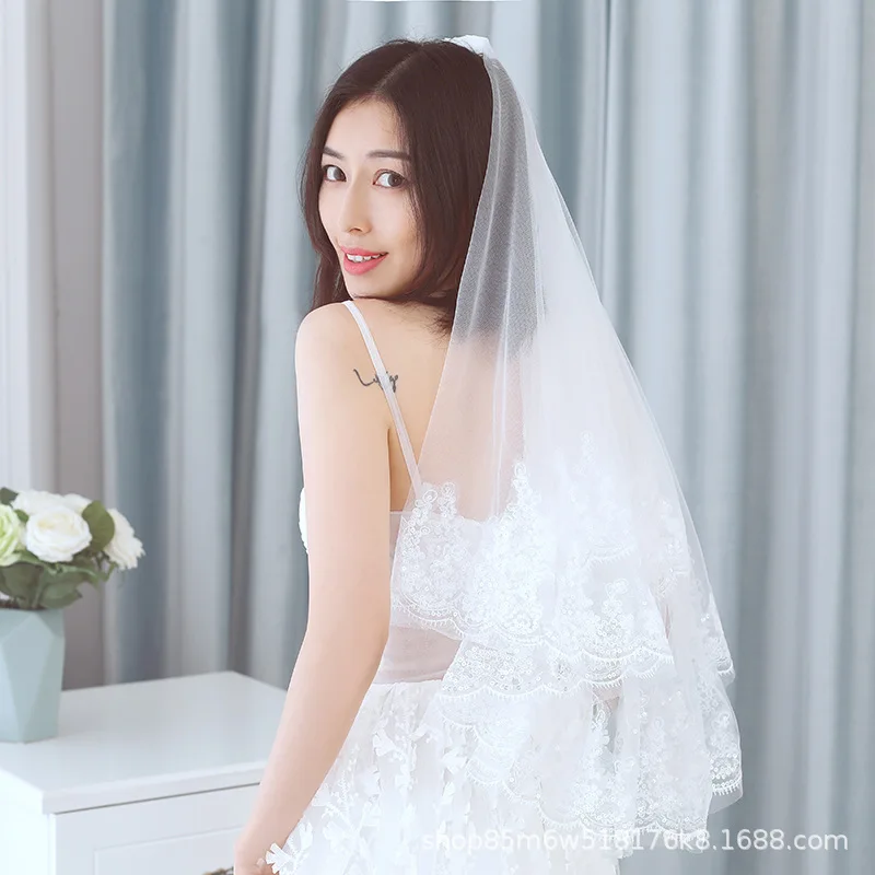 Special Offer New Style Hair Comb Bunk Bed Eyelash Sequin White Double Layer Veil Marriage Yarn Accessories Bride Veil Special Offer New Style Hair Comb Bunk Bed Eyelash Sequin White Double Layer Veil Marriage Yarn Accessories Bride Veil