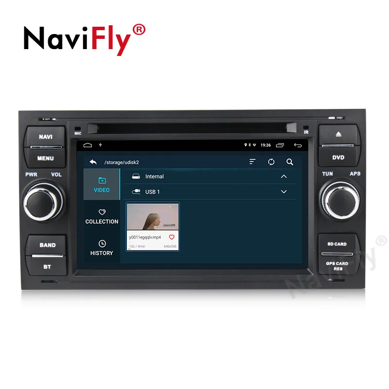 Navifly Android 9,1 четырехъядерный 32G rom Автомобильный мультимедийный плеер для Ford Focus Kuga Transit серебристый с бесплатной доставкой 4G wifi RDS BT