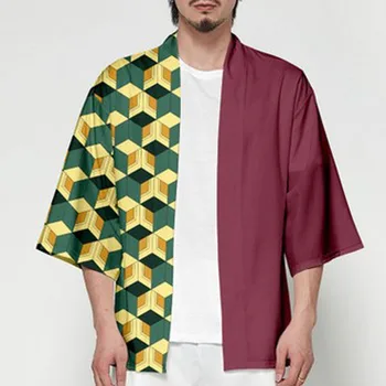 

Meihuida Unisex Casual Loose Demon Slayer Kimetsu no Yaiba Characters Cosplay Kimono Haori Coat Shirt Blouses