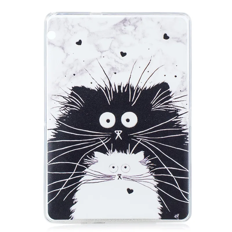 black cat Мягкий чехол для планшета из ТПУ для huawei Mediapad T3 10, чехол Kawaii Cat Puppy, чехол на заднюю панель для Funda huawei T3 10 AGS-L09 AGS-W09 9,6' - Цвет: black cat