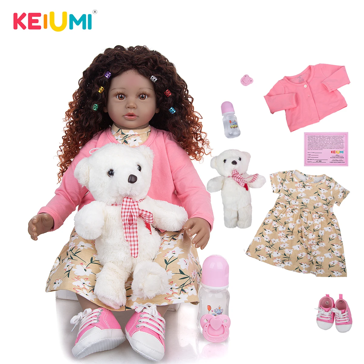 

Black Skin As Africa Todder Reborn Baby Dolls 60 CM Cloth Body Newborn Bebe Toys Doll Well Package Gift For Kids Birthday