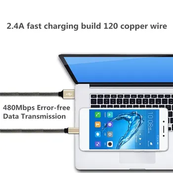 

3A Nylon Braided Fast Charge Rope Micro USB Data Sync Charger Charging Cable For phone