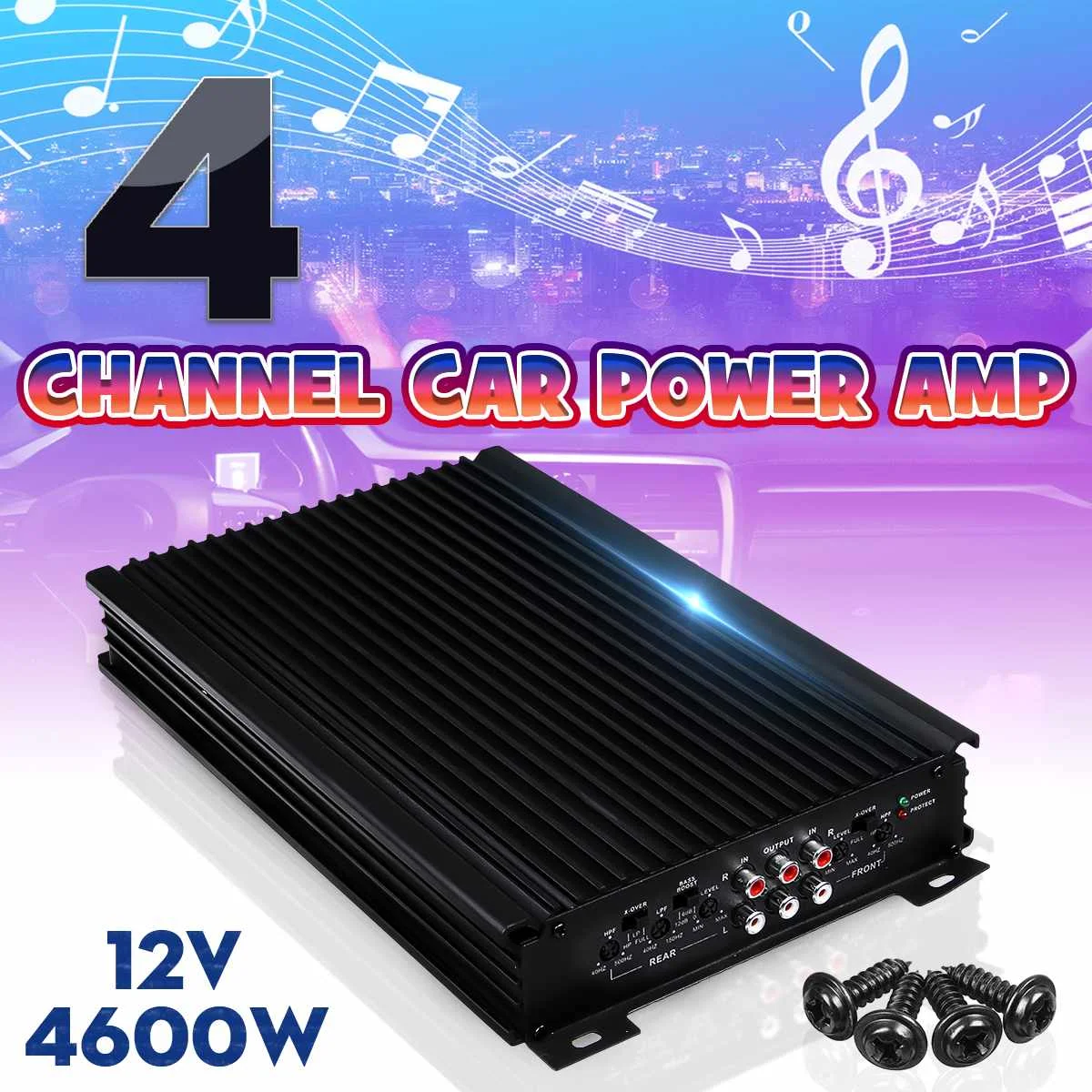 

4600W 4 Channel Car Amplifier Speaker Vehicle Amplifier Power Stereo Amp Auto Audio Power Amplifier Car Audio Amplifier