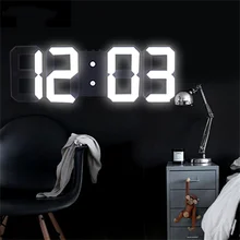 Anpro 3D Large LED Digital Wall Clock Date Time Celsius Nightlight Display Table Desktop Clocks Alarm Clock From Living Room