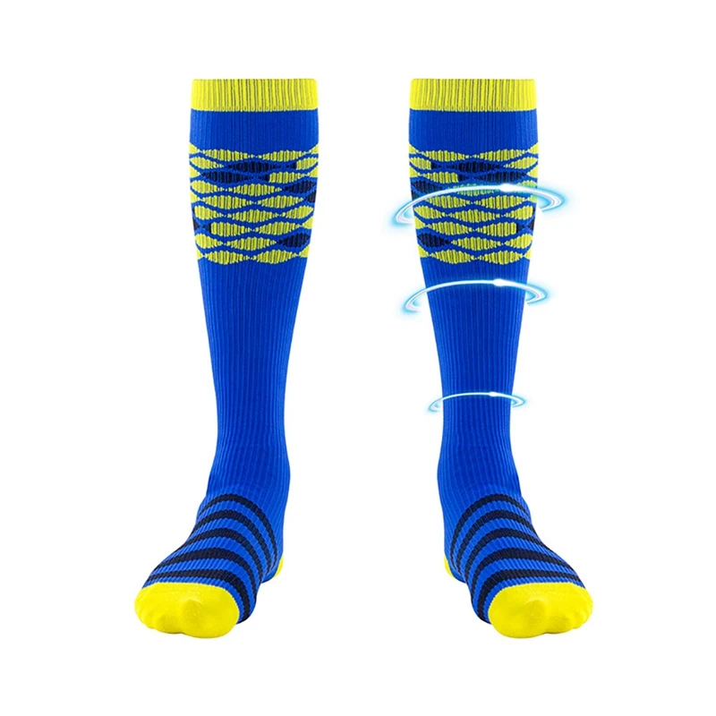 Носки для велоспорта Calcetines Ciclismo Компрессионные носки гольфы/длинные быстросохнущие нейлоновые синие Чулочные изделия обувь для велосипеда аксессуары
