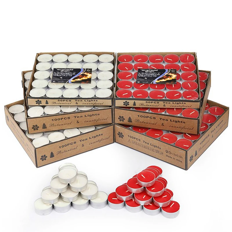50 piece 2 hours Smokeless Tea lights Candle Valentine Gift Birthday Love Romantic Wedding Decoration | Дом и сад
