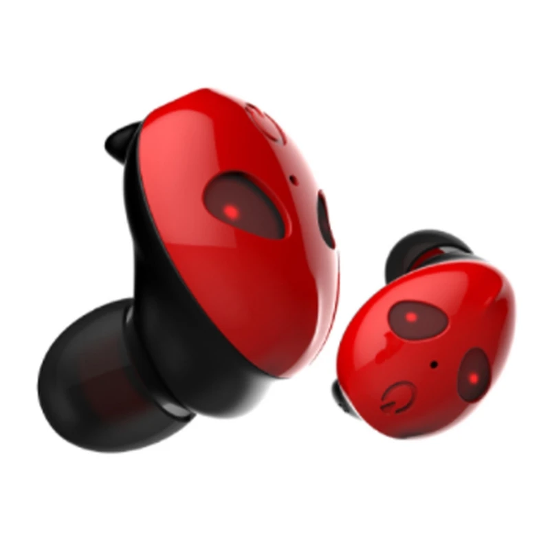 Red Невидимые Bluetooth наушники 5,0 Tws мини беспроводные наушники стерео глубокий бас гарнитура с зарядным устройством Портативный - Цвет: Red