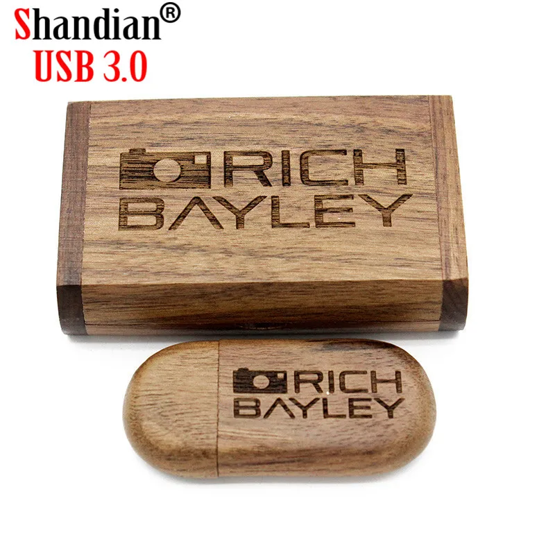 SHANDIAN из орехового дерева флеш накопитель USB 3 0 4GB/8GB/16GB/32GB/64GB 128GB Бесплатная логотип