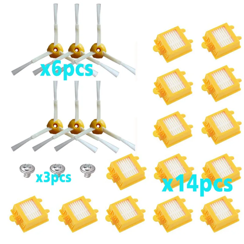 23pcs-set Фильтр однократного применения щетина и гибкая резиновая щетка боковая щетка Запасной комплект для iRobot Roomba 700 серии 760 770 780 790 аксессуар - Цвет: 23pcs-set