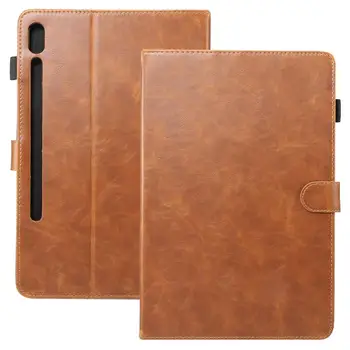 

For Samsung Tab S6 10.5 inch T860 Case Retro Crazy Horse Skin Leather Case Business Stand Card Smart Cover for Samsung Tab T865