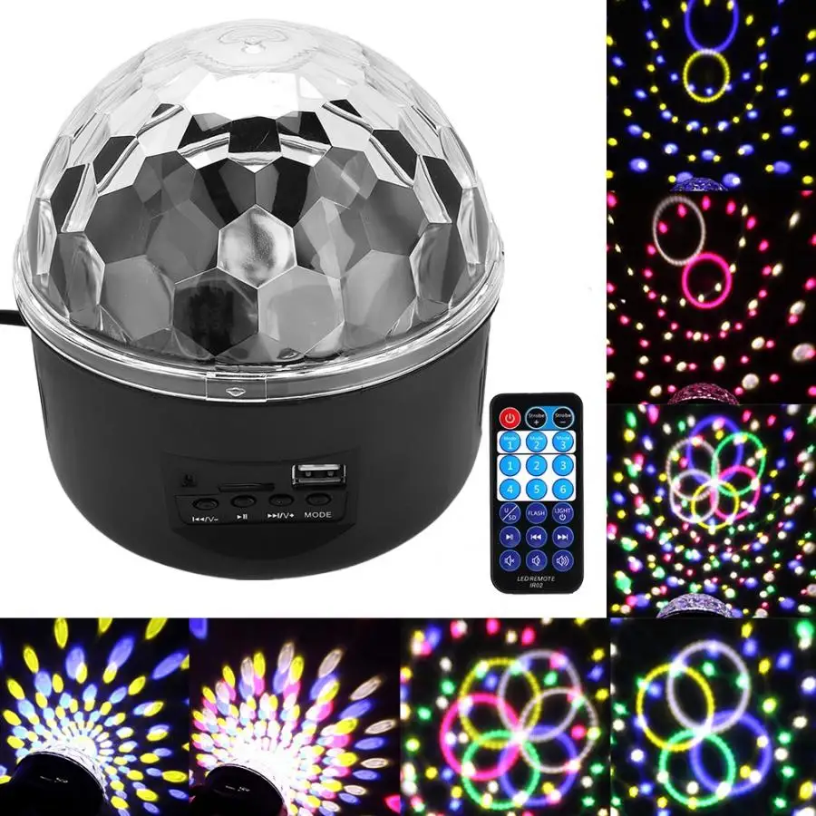 AC 110V LED Crystal Ball Projector Stage Effect Light With Infrared Remote Control With US Plug