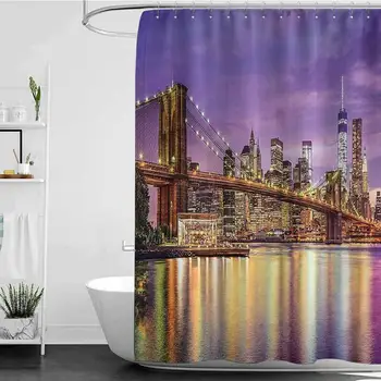 

Shower Curtains for Bathroom with Angels New York,NYC Exquisite Skyline Manhattan Broadway Old Neighborhood Tourist Country