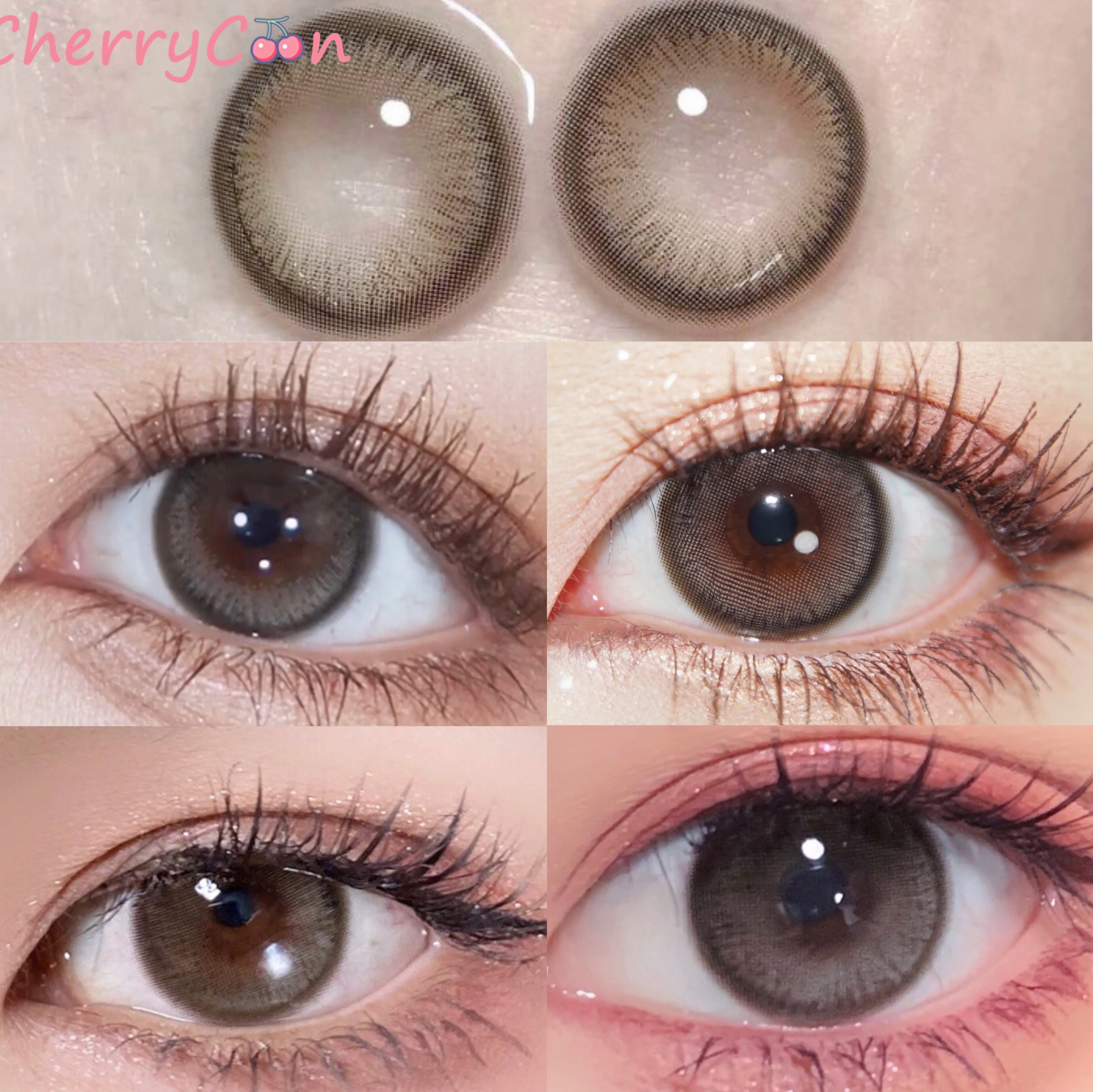 

Cherrycon Sesame Gray Colored Contact Lenses for eyes Makeup yearly contact lens cosplay 2pcs/pair Myopia prescription degrees