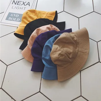 

Fashion Summer Double Sides Hat Headwear Solid Cap for Women Men Girls Fisherman Hat Summer Anti Sun 56-58cm