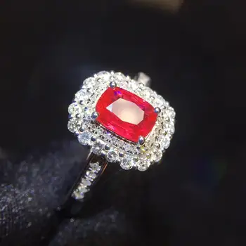 

Spinel Rings 0.67ct Pure 18 K Gold AU750 100% Natural Vibrant Red Spinel Gemstones Diamonds Female's Gift Fine Rings