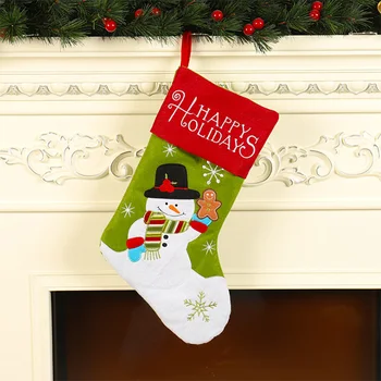 

44*29cm Christmas Decorations Embroidered Christmas Socks Gift Bag For Children Christmas Tree Decorations