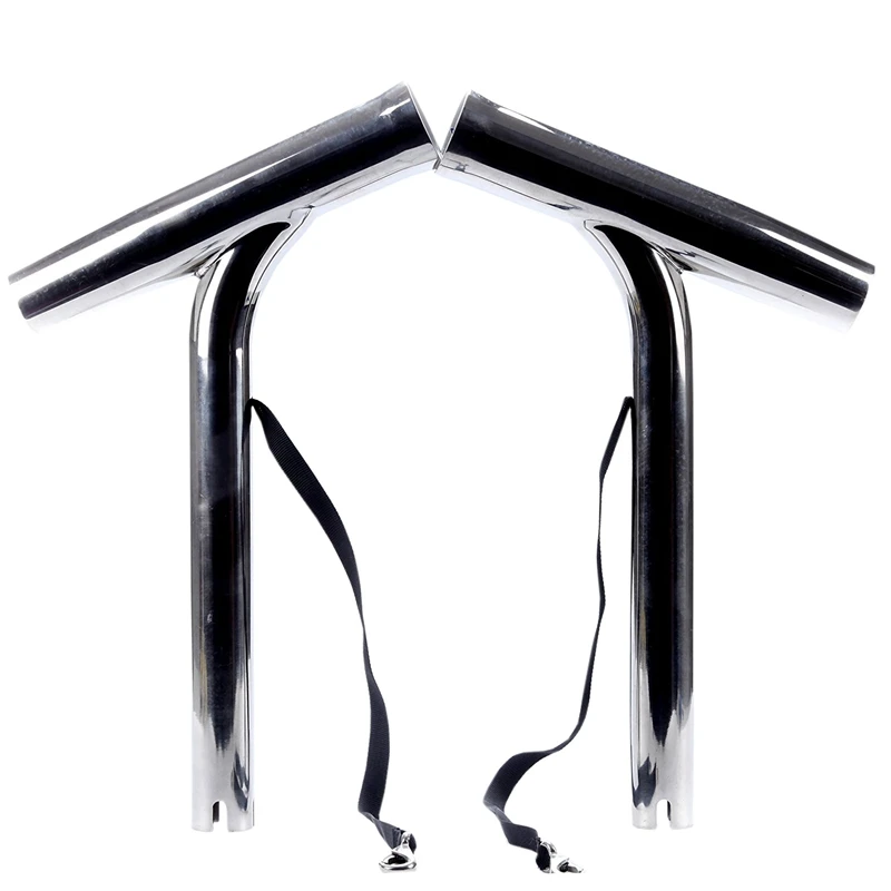 Set of 2 Silver Highly Polished Stainless Steel Outrigger Stylish Rod Holder