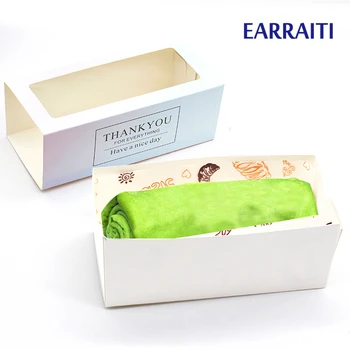 

12PCS Towel Roll Cake Drawer Box Window Gift Packaging Box Carton Omelet Swiss Roll Cake Boxes Baking Wedding Birthday Party