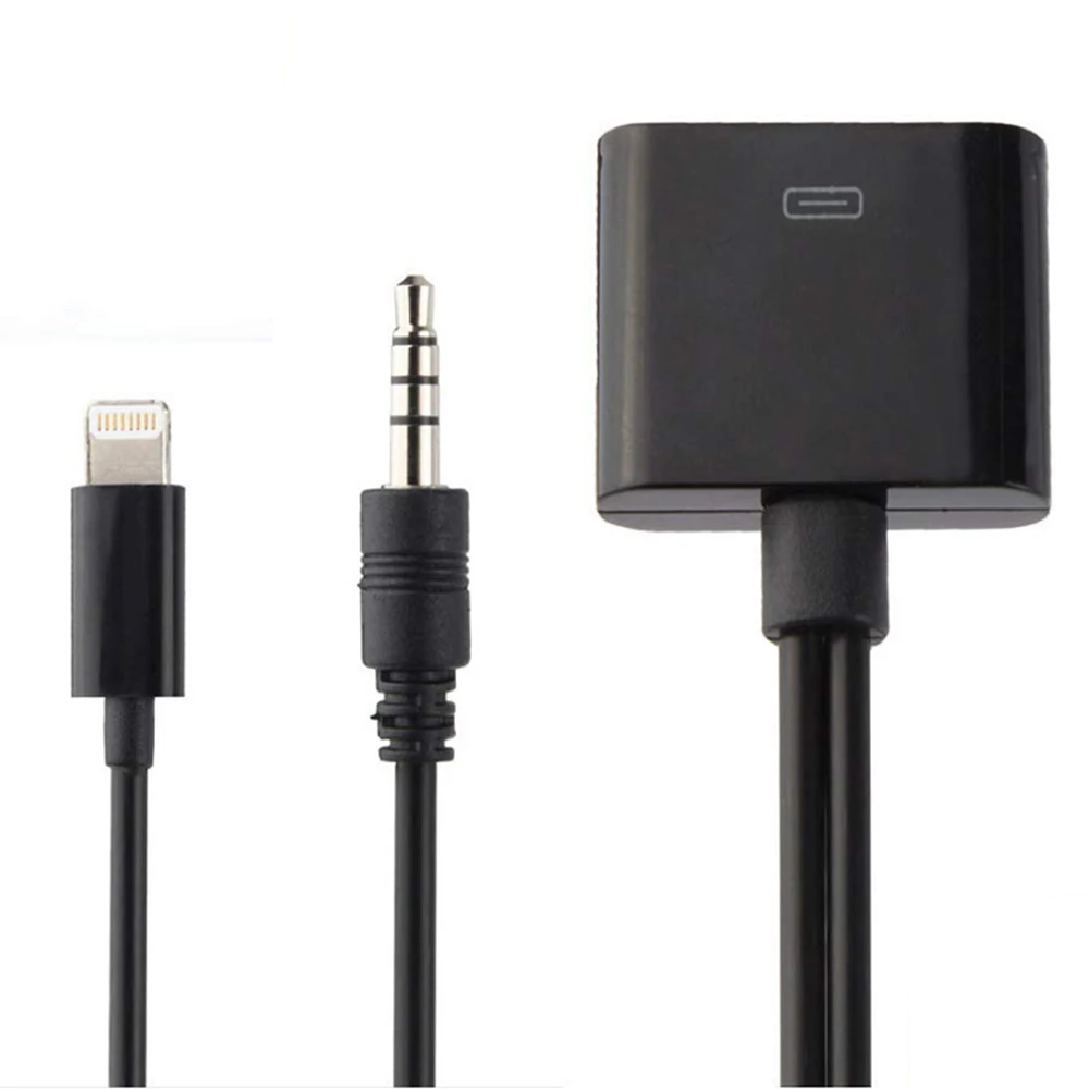 

30 Pin Dock Connector Female to AUX 3.5mm 8 Pin Lightning Male Jack Car Stereo Line Out Audio Cable for Apple iPod iPhone iPad