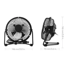 

Quiet Operation Mini USB Table Desk Personal Fan Metal Design, 4' USB Cable Fan