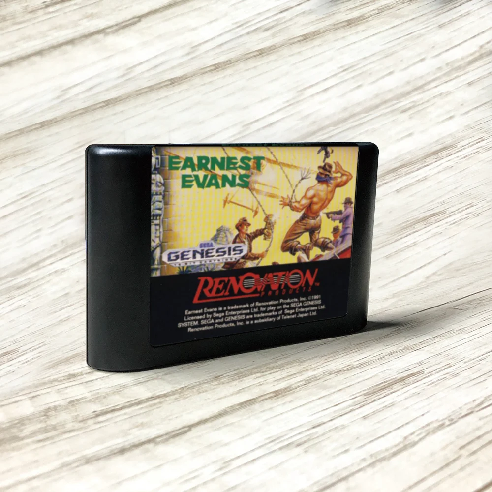 Earnest Evans - USA Label Flashkit MD Electroless Gold PCB Card for Sega Genesis Megadrive Video Game Console | Электроника
