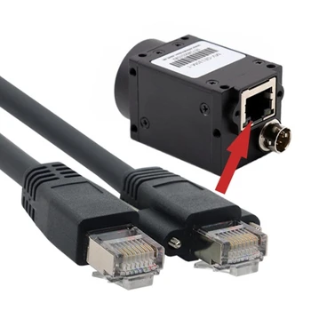

Up Angled / straight RJ45 Vision Flexible Patch Cable Wear Resisting Screw Lock Cat6 for GigE CCD data-High Flex Tray