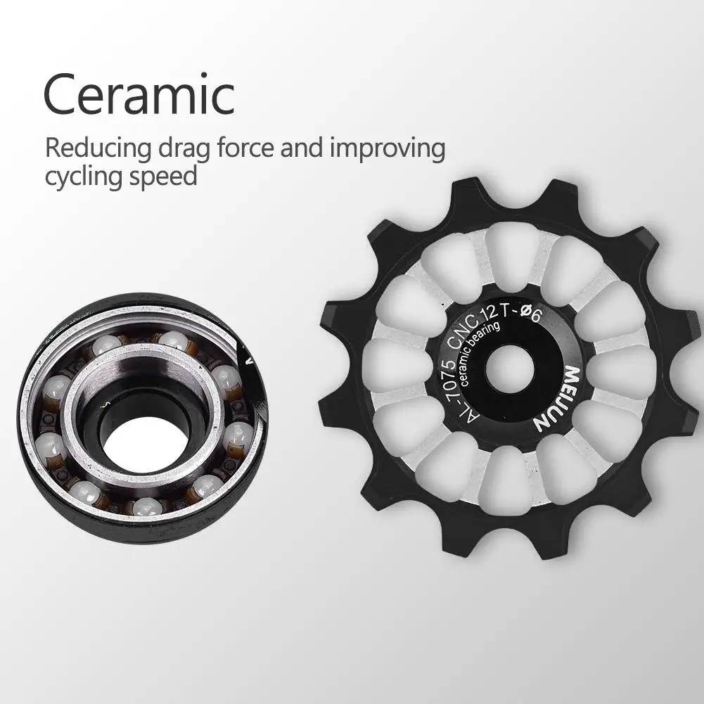 Mountain bike road bike 12T aluminum Jockey Wheel Rear Derailleur Pulley metal bearing guide pulley bearing Bike Guide Roller